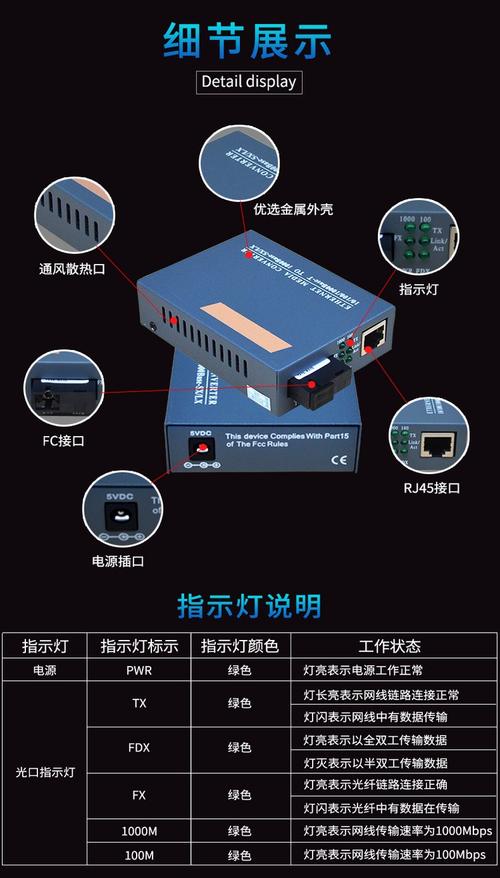 锐闪HTBGS03AB千兆单模光纤收发器 网络监控的光电转换利器
